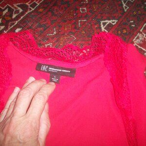 INC International Concepts Sheer Kimono Robe Womens L Lace, Pockets Missing Belt